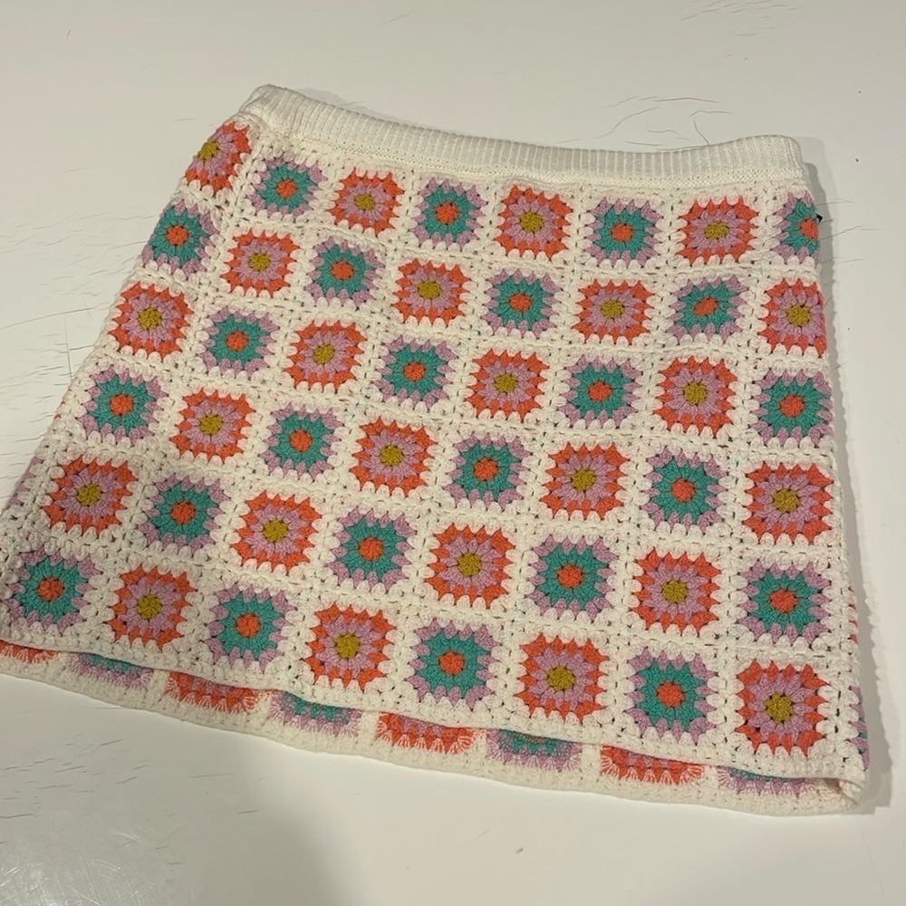 Grannysquare colorful skirt youth size 14